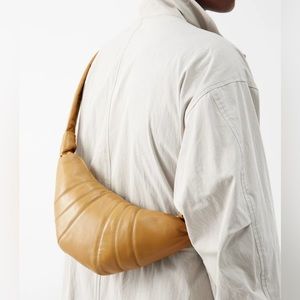 Lemaire croissant bag beige small